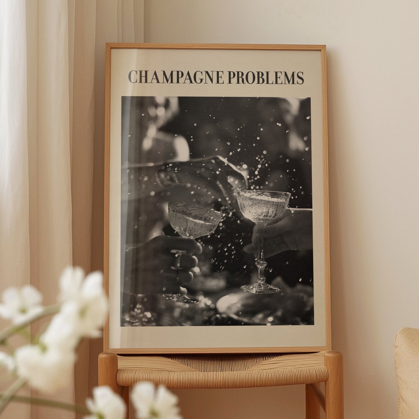 Champagne Problems Retro Print