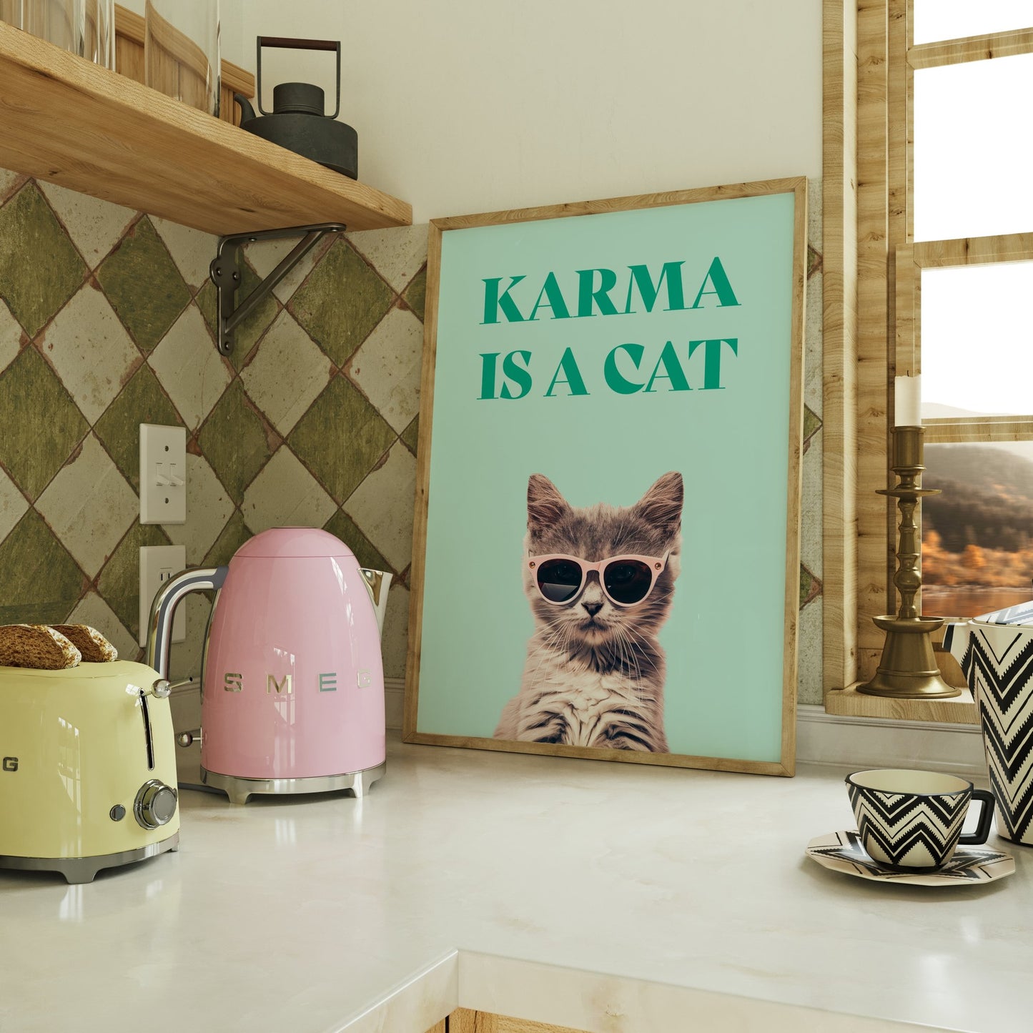 Karma Is A Cat Print