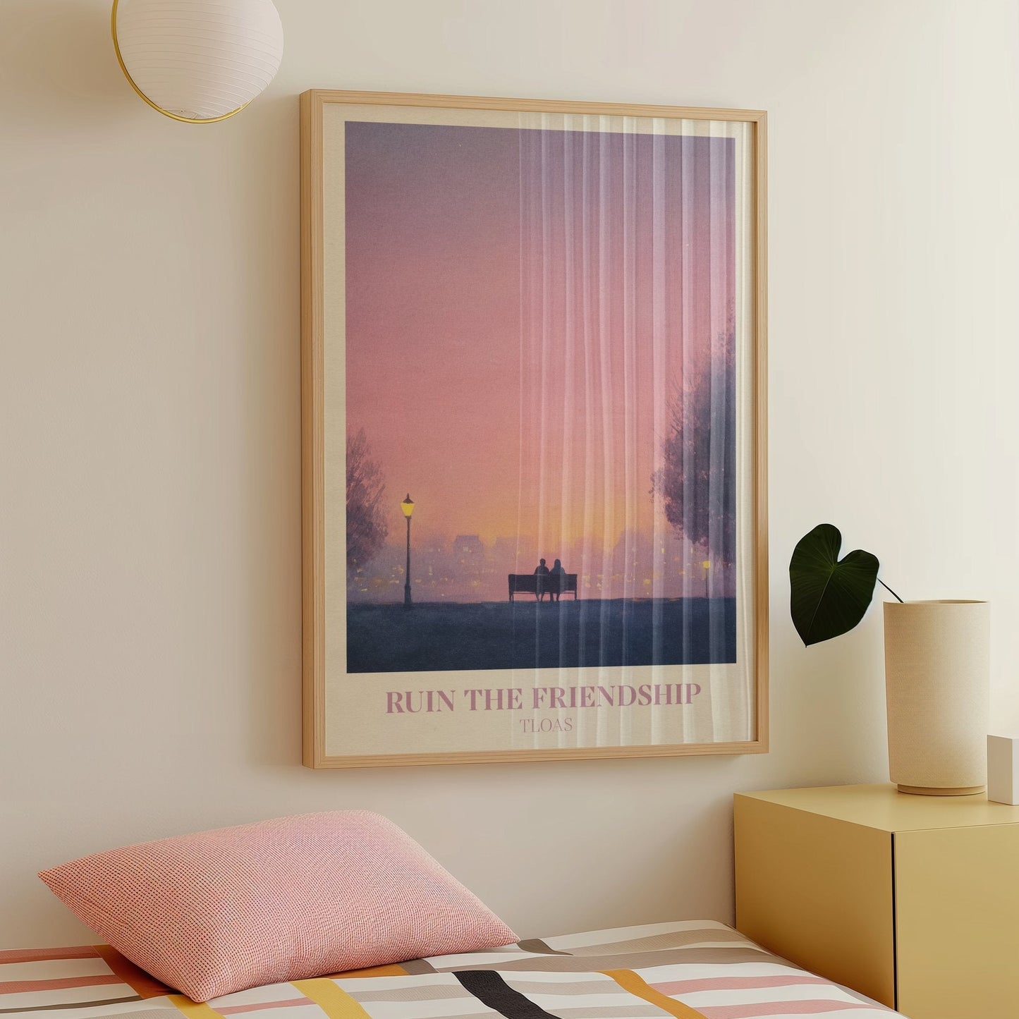 Ruin The Friendship lyric wall art print inspired by Taylor Swift hung on a colourful room wall