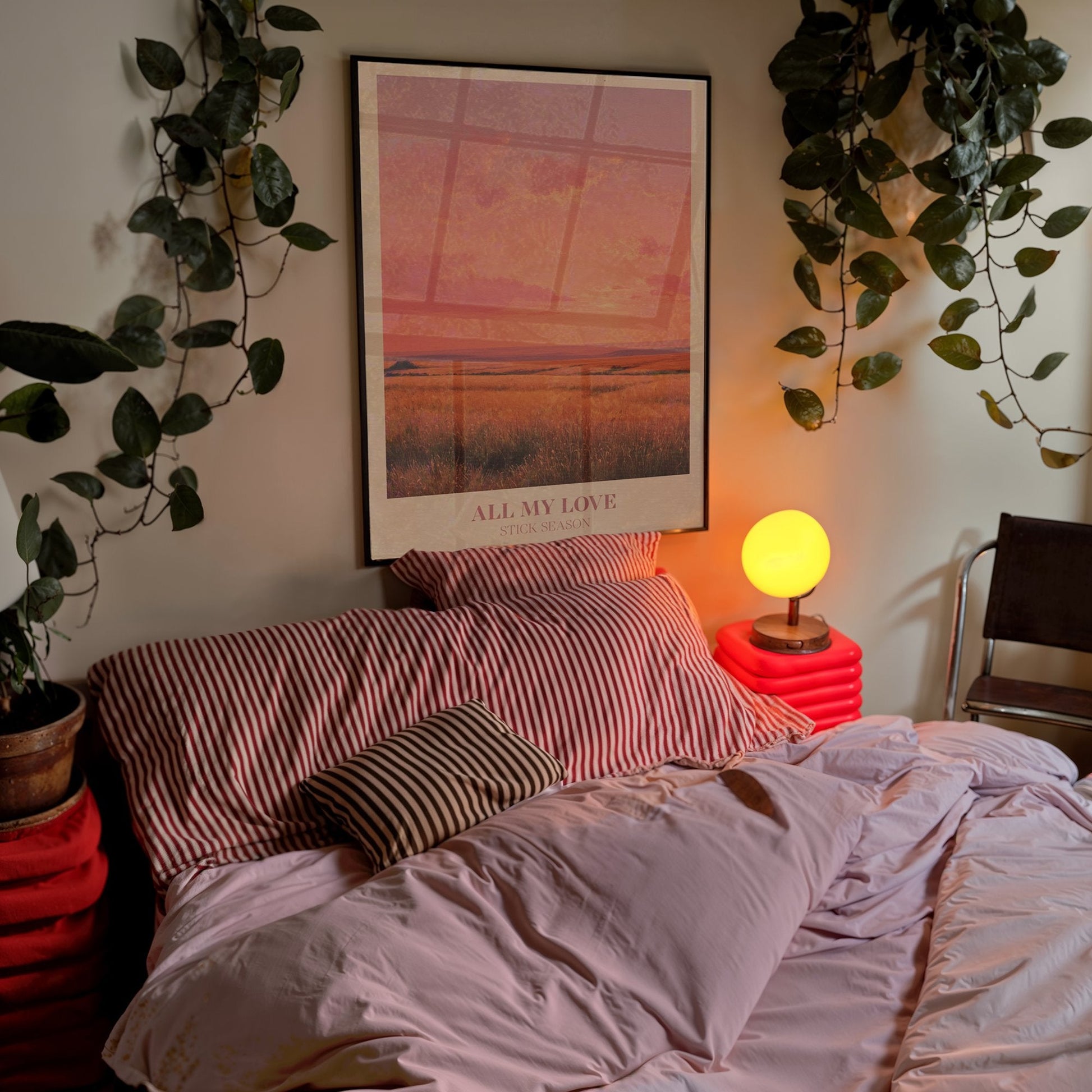 All My Love lyric wall art print inspired by Noah Kahan in a frame