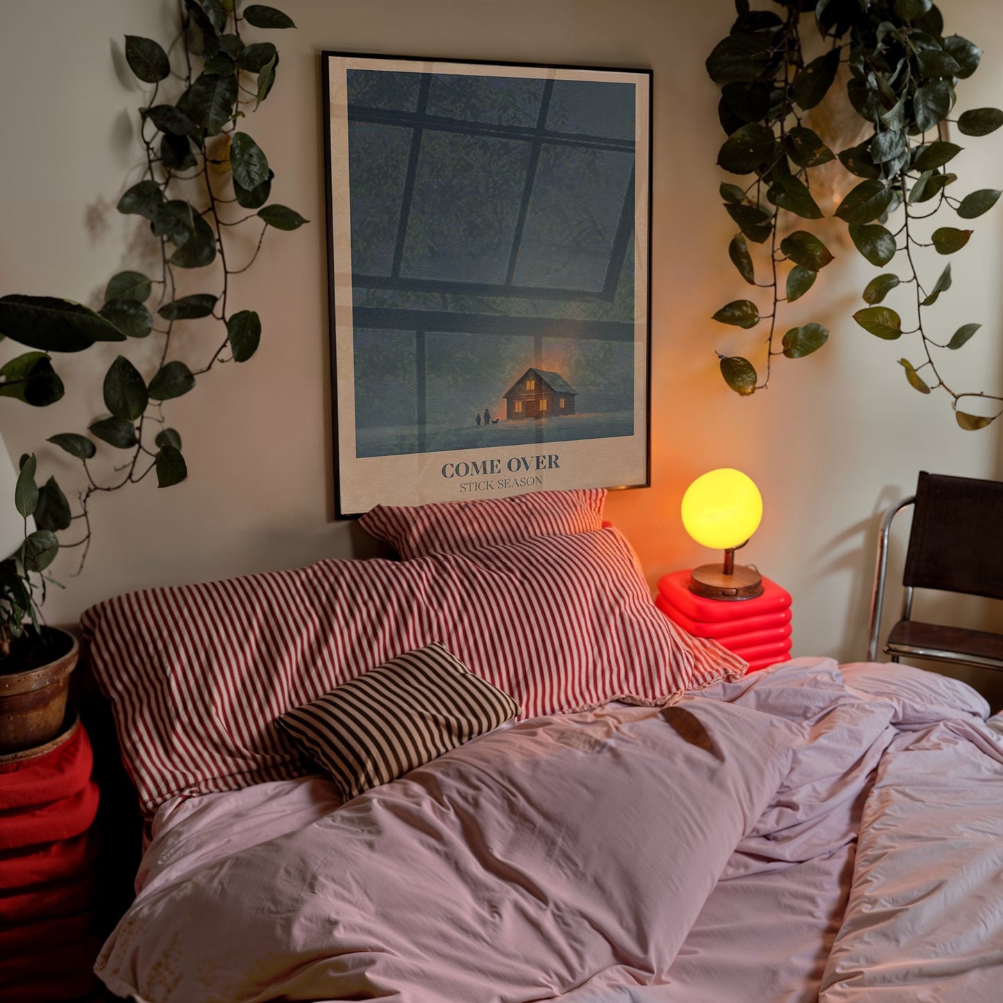 Come Over lyric wall art print inspired by Noah Kahan in a frame