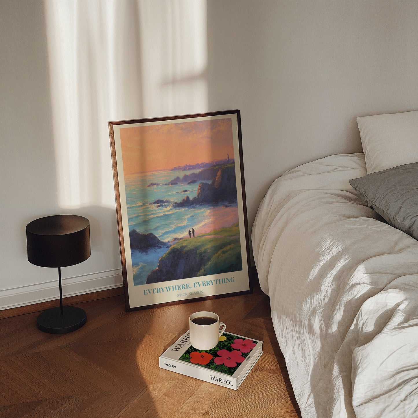 Everywhere, Everything lyric wall art print inspired by Noah Kahan in a frame