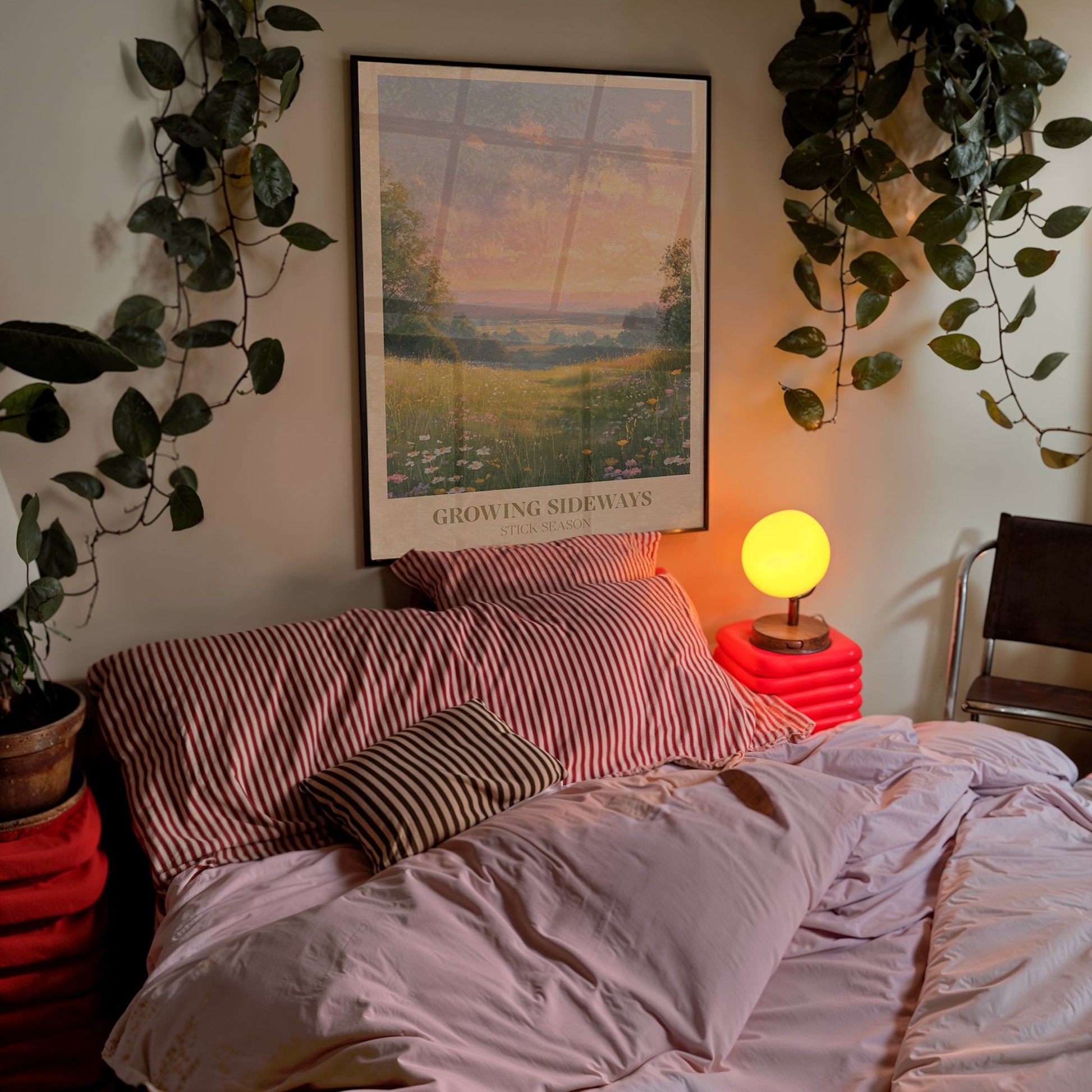 Growing Sideways lyric wall art print inspired by Noah Kahan in a frame