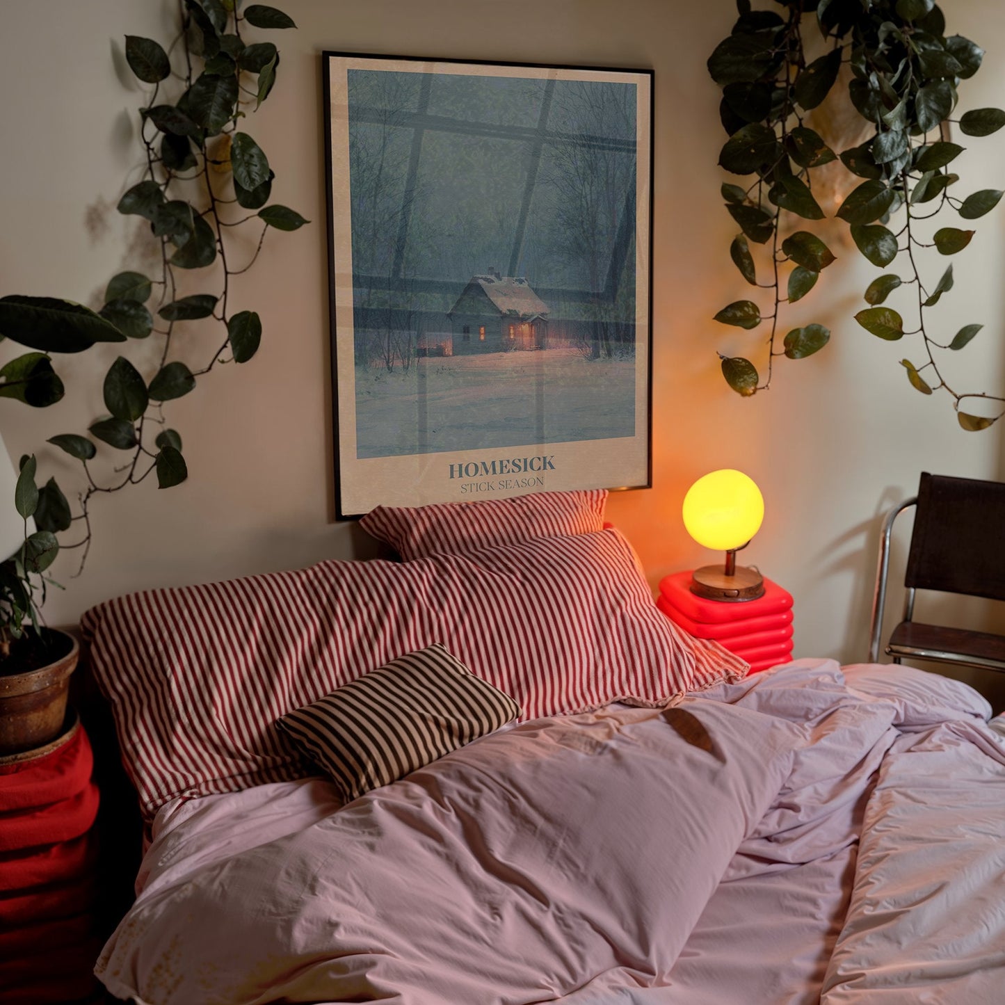 Homesick lyric wall art print inspired by Noah Kahan in a frame