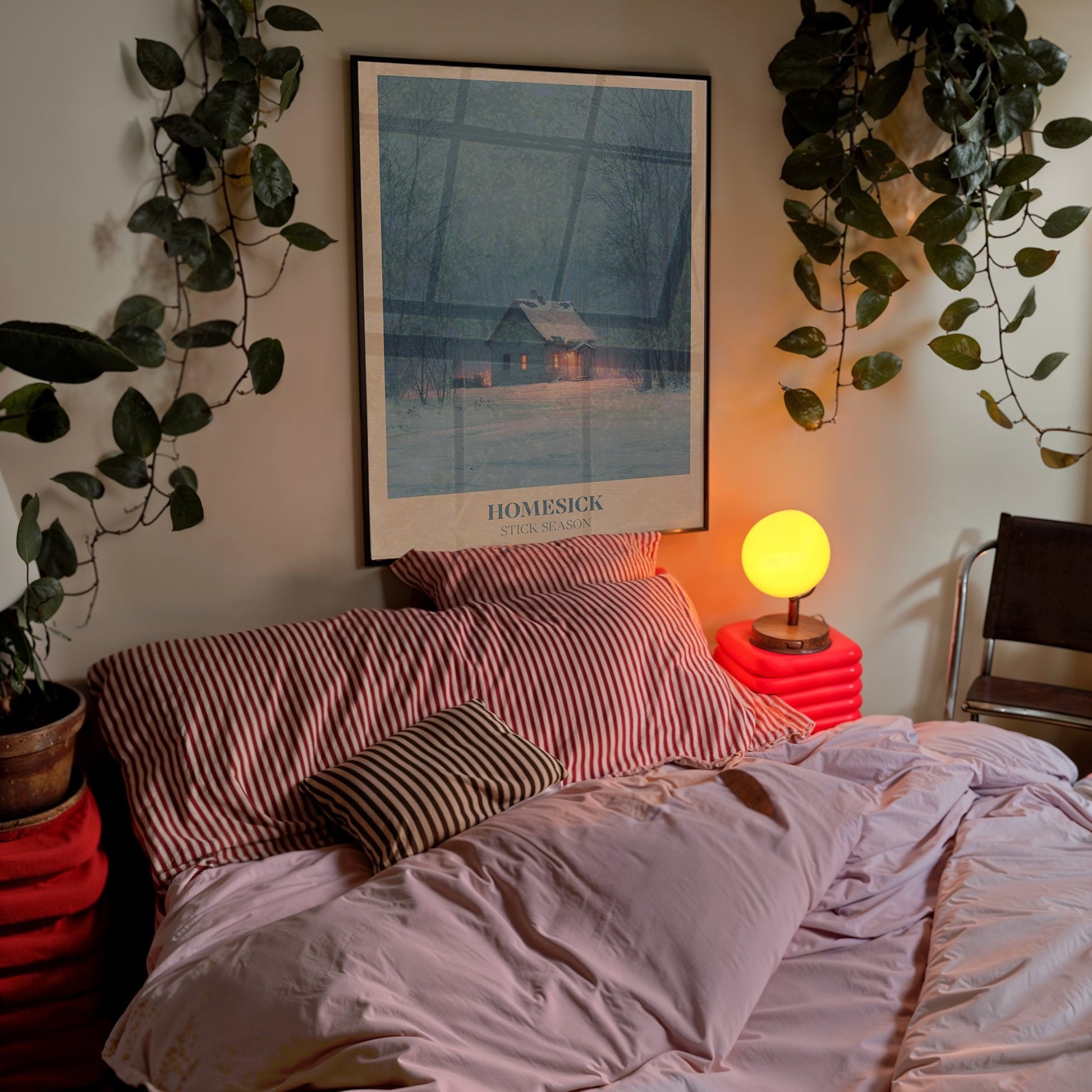 Homesick lyric wall art print inspired by Noah Kahan in a frame