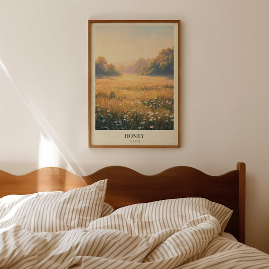 Honey lyric wall art print inspired by Taylor Swift in a frame