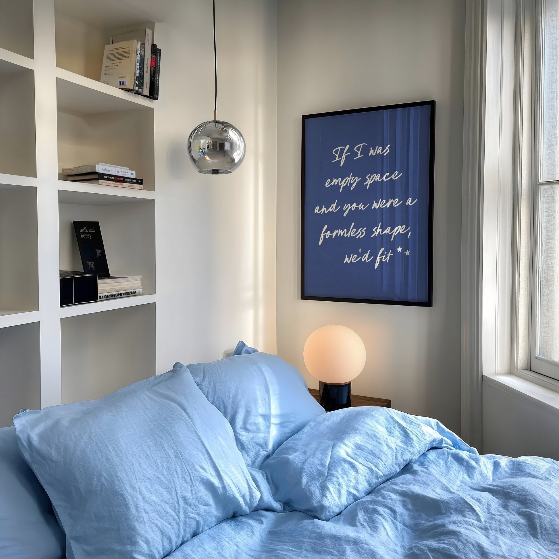 If I Was Empty Space lyric wall art print inspired by Noah Kahan in a frame