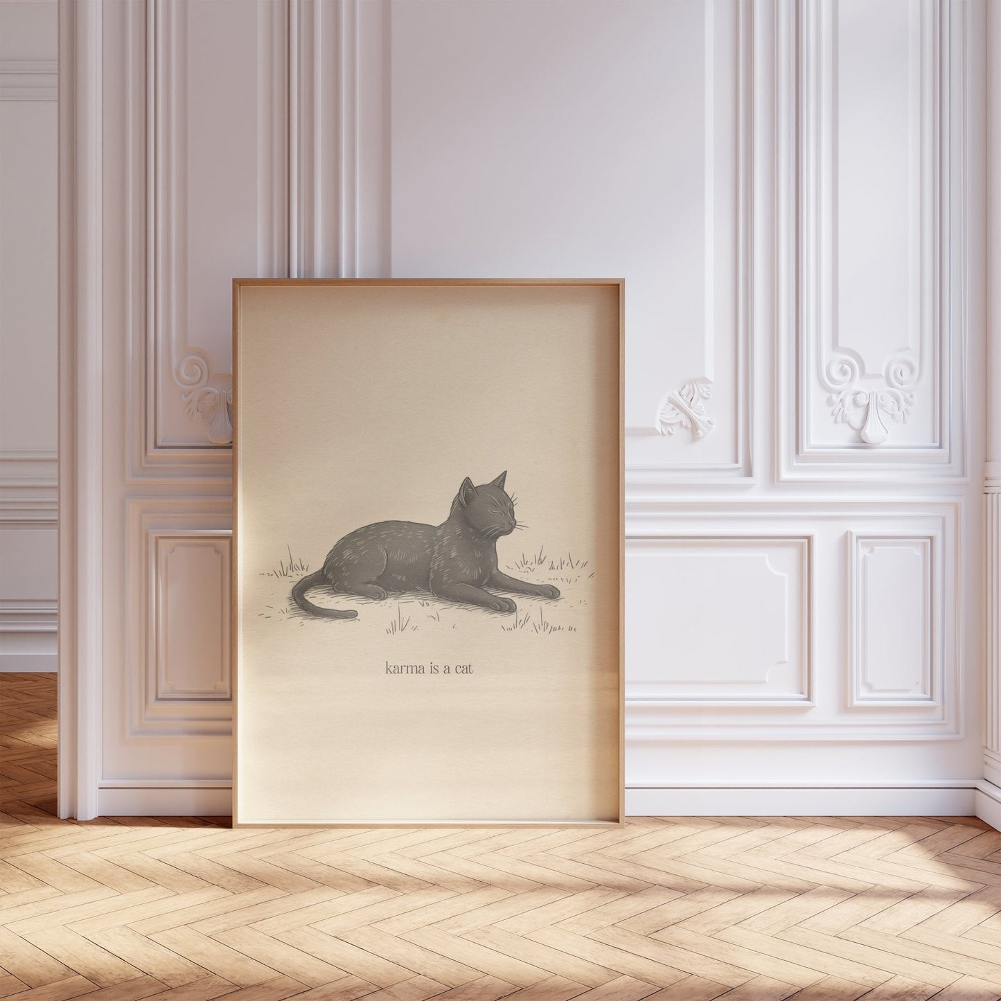 Karma Is A Cat Minimal Print