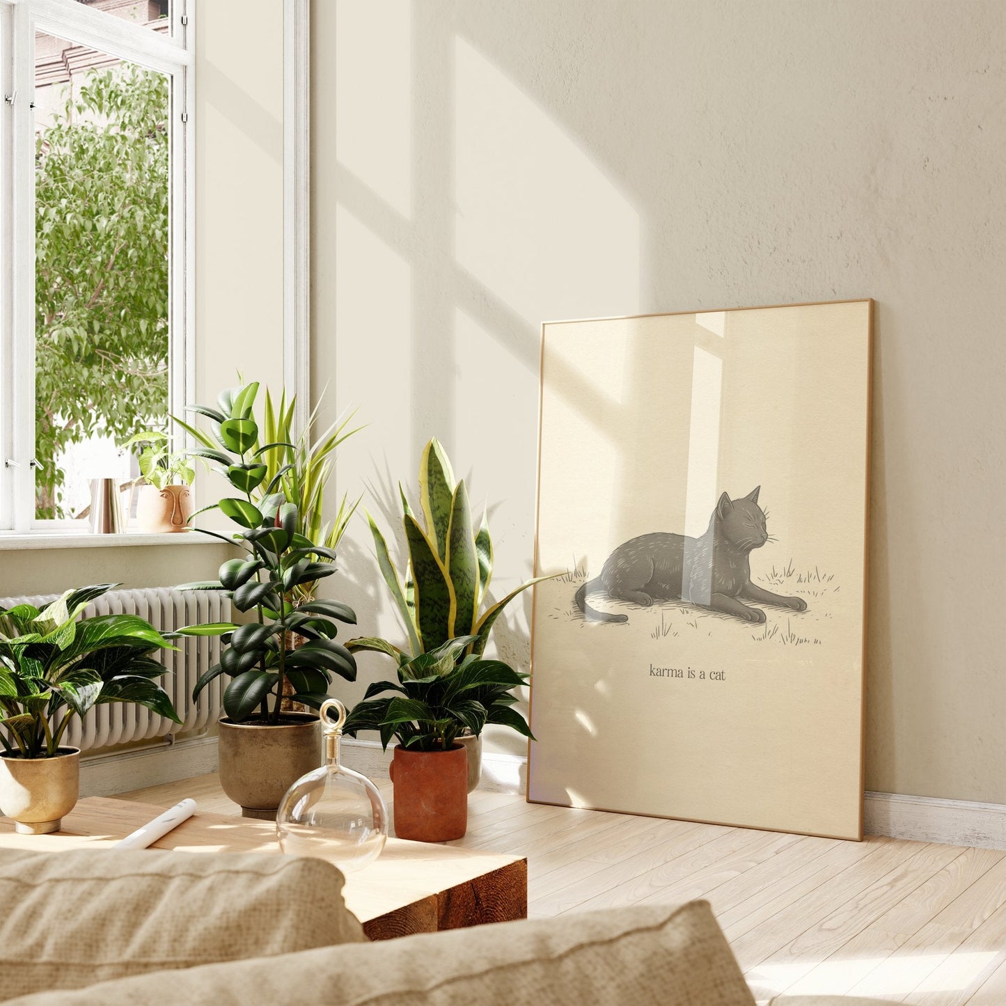 Karma Is A Cat Minimal Print