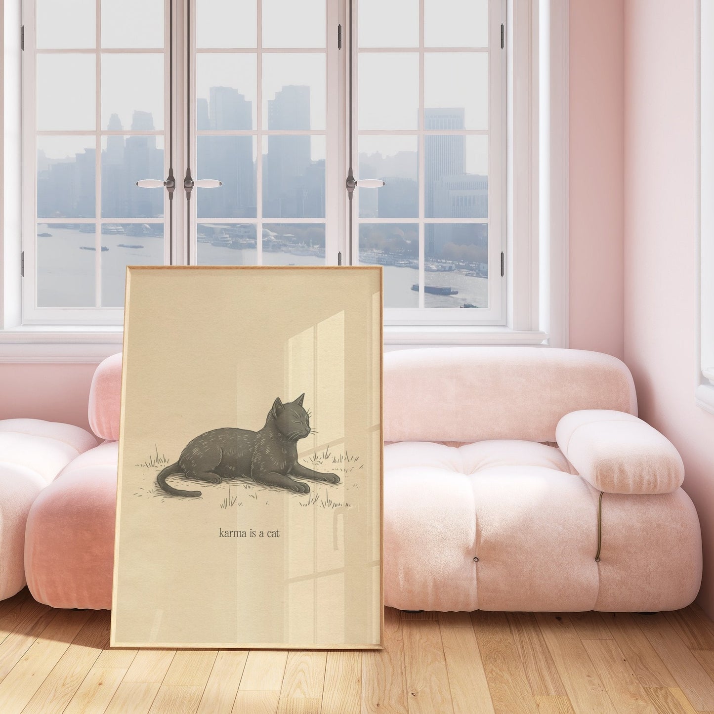 Karma Is A Cat Minimal Print