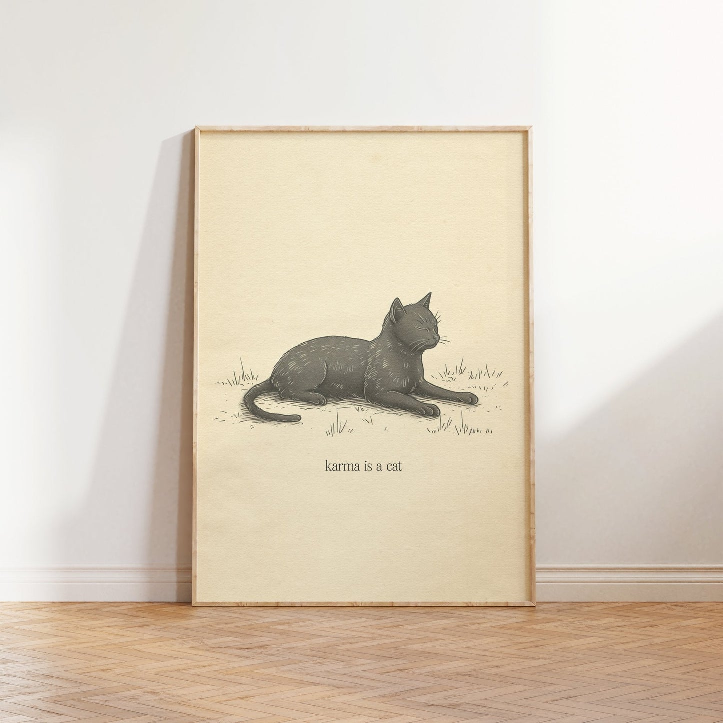 Karma Is A Cat Minimal Print