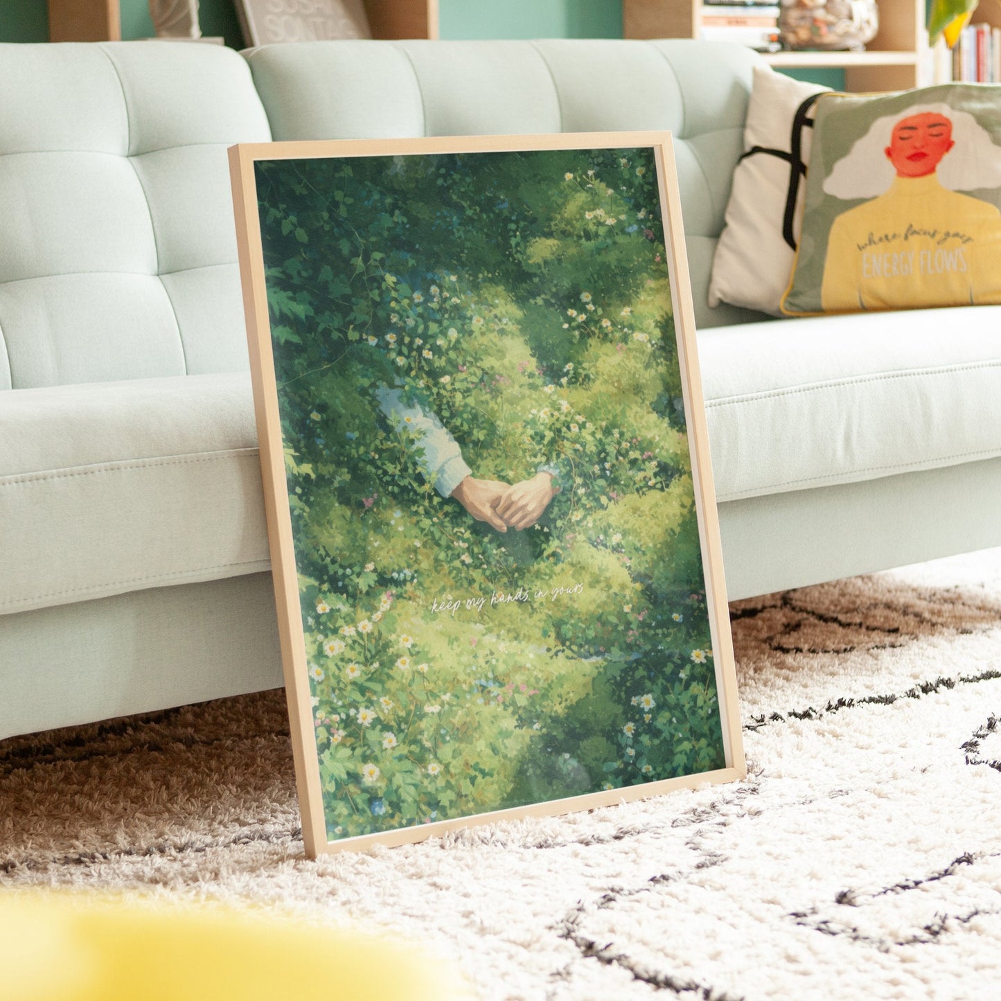 Keep My Hands In Yours lyric wall art print inspired by Noah Kahan in a frame