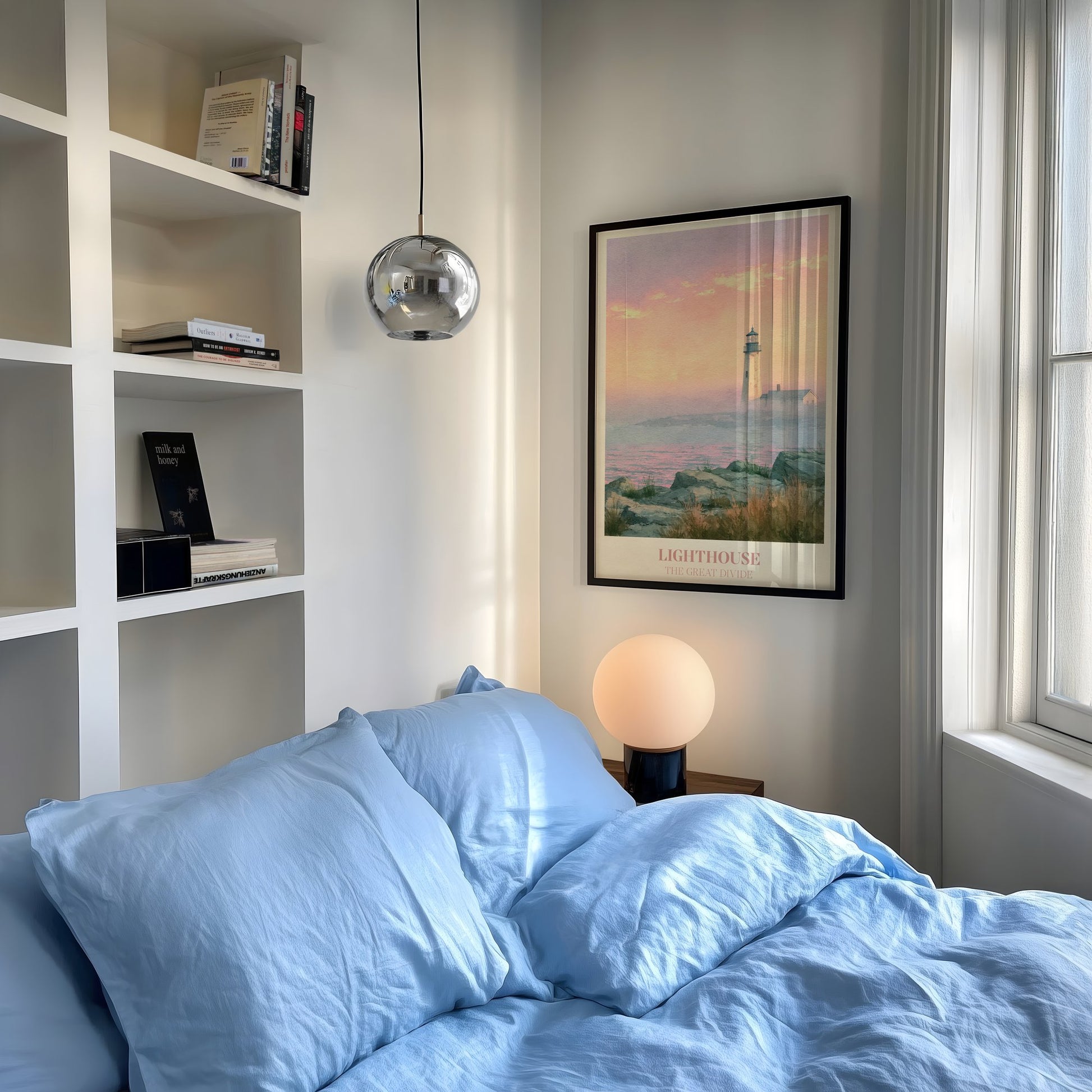 Lighthouse lyric wall art print inspired by Noah Kahan in a frame