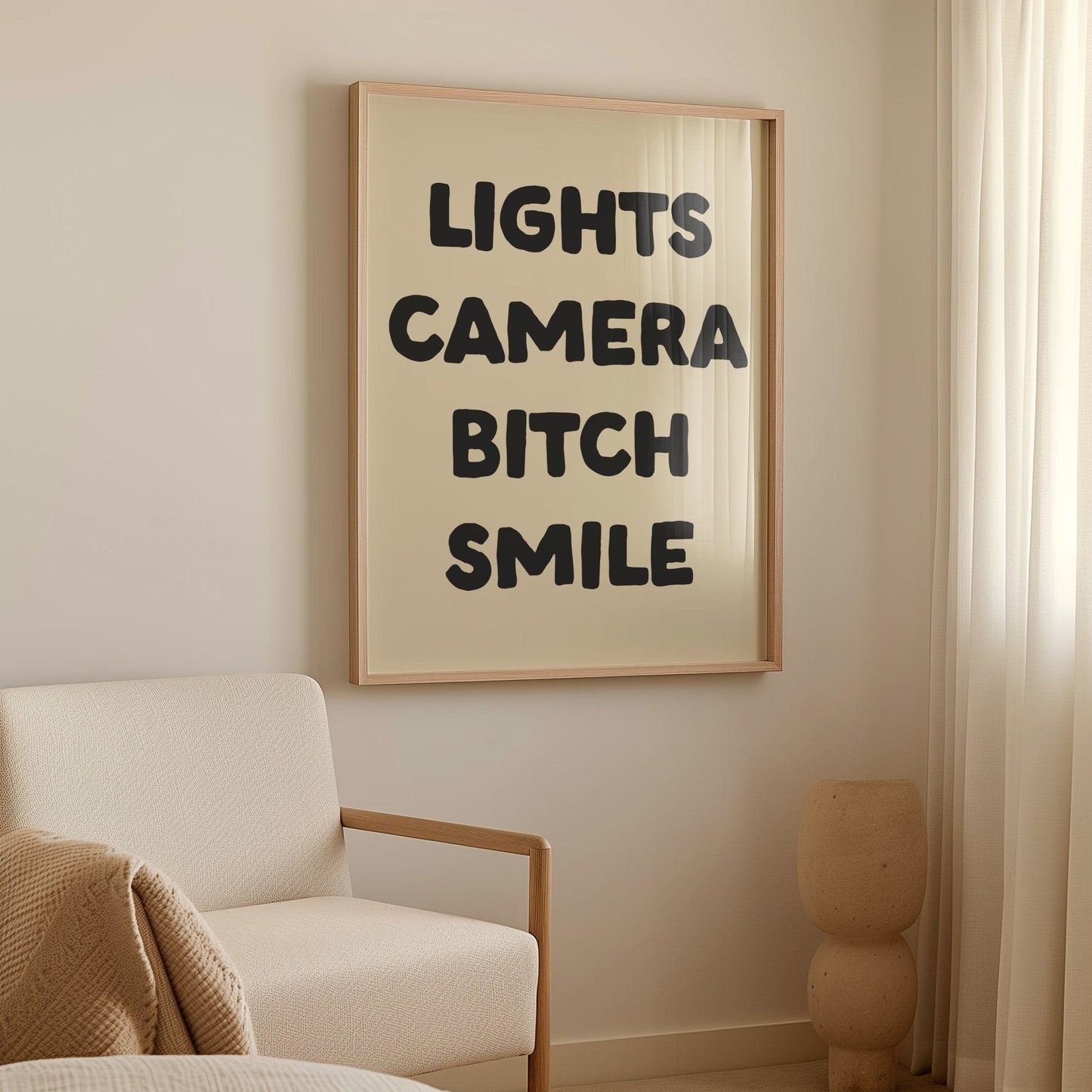 Lights Camera Bitch Smile Print