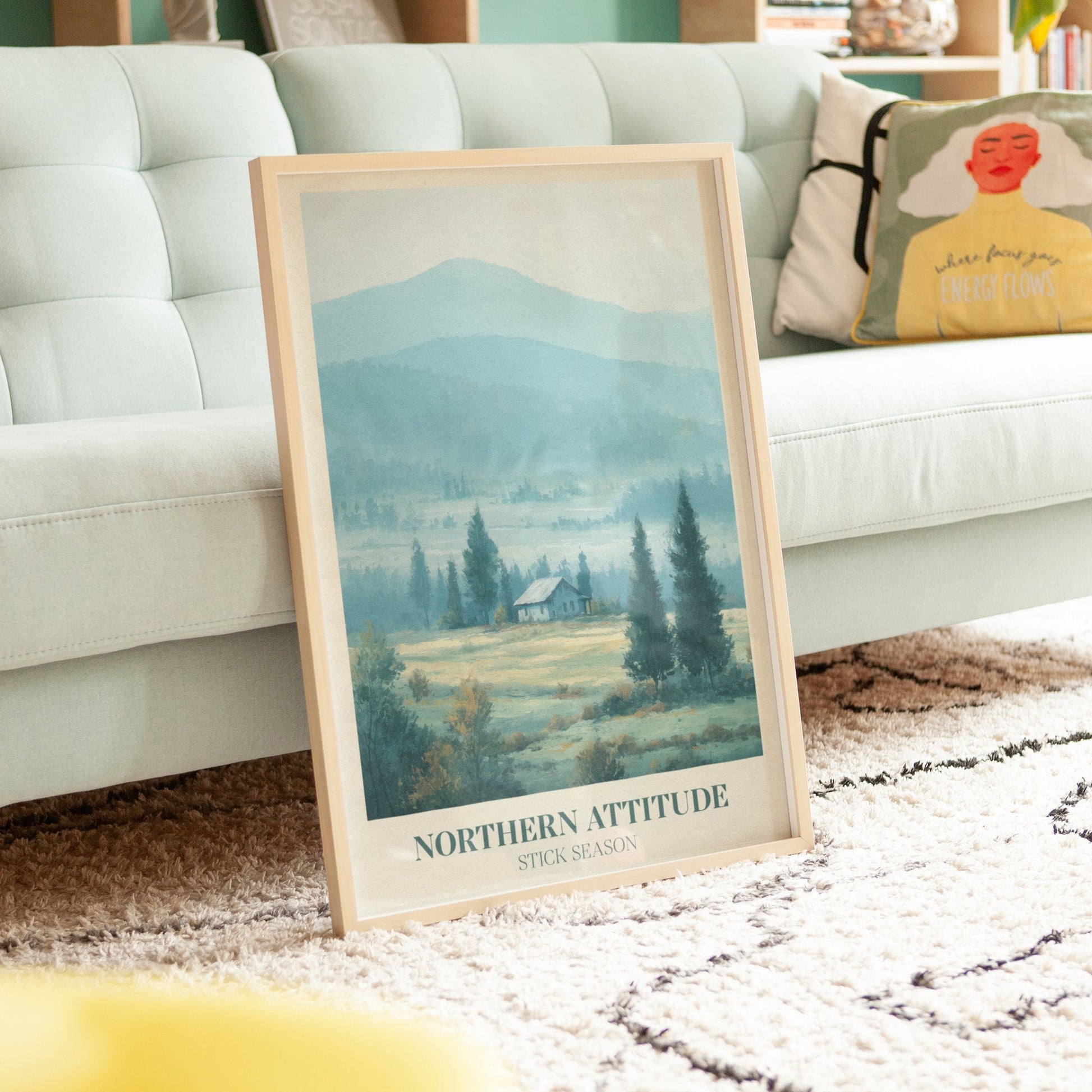 Northern Attitude lyric wall art print inspired by Noah Kahan in a frame