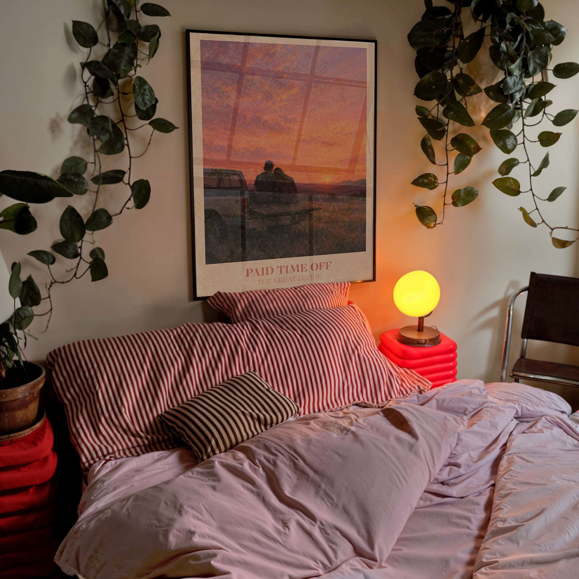 Paid Time Off lyric wall art print inspired by Noah Kahan in a frame