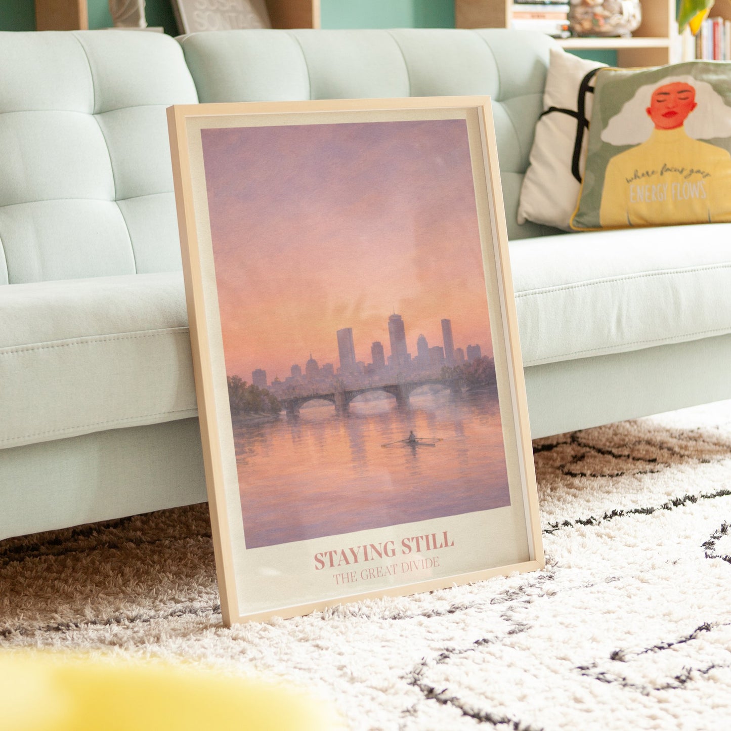 Staying Still lyric wall art print inspired by Noah Kahan in a frame