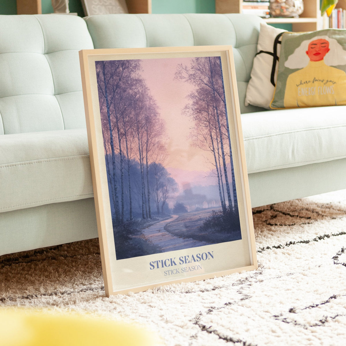 Stick Season lyric wall art print inspired by Noah Kahan in a frame