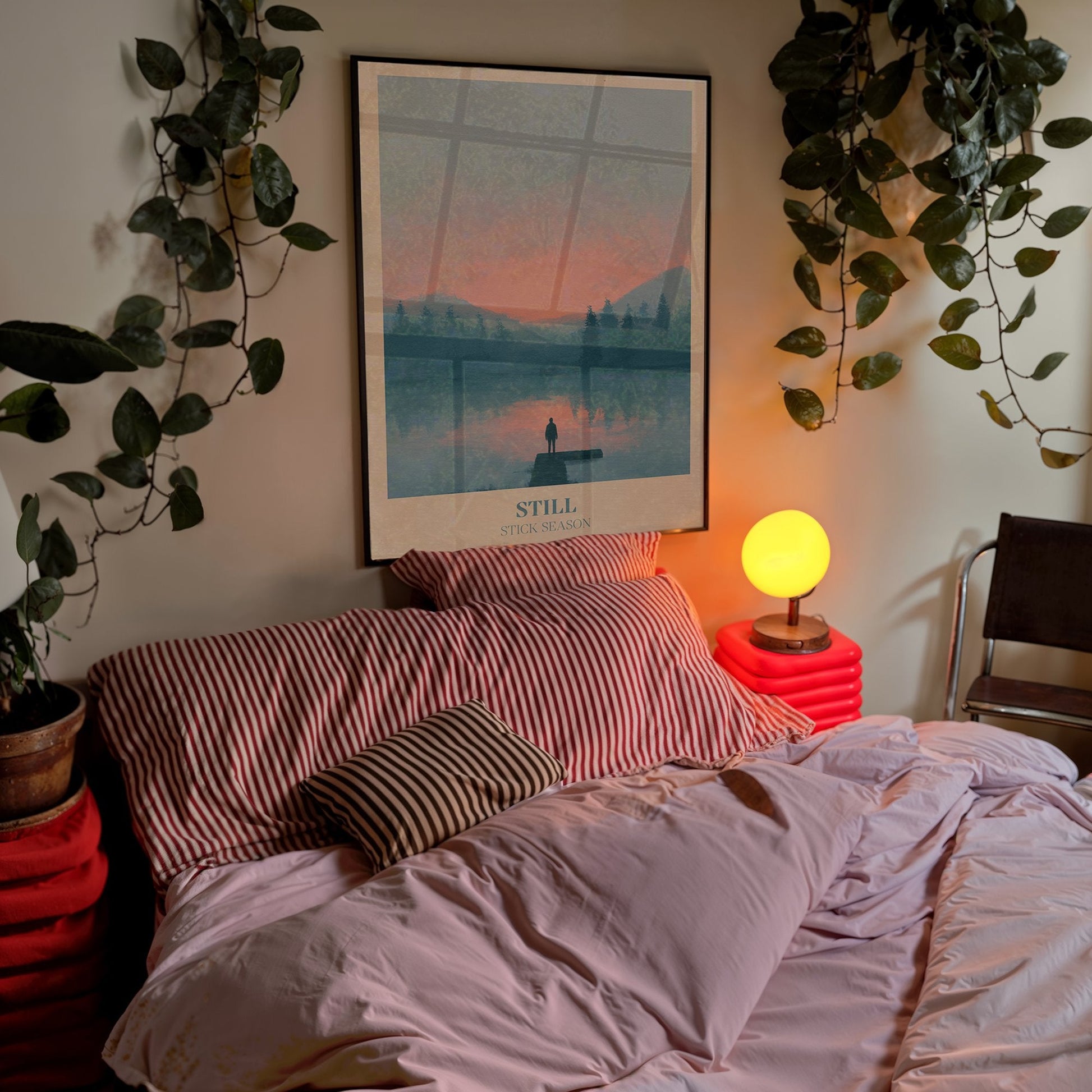 Still lyric wall art print inspired by Noah Kahan in a frame