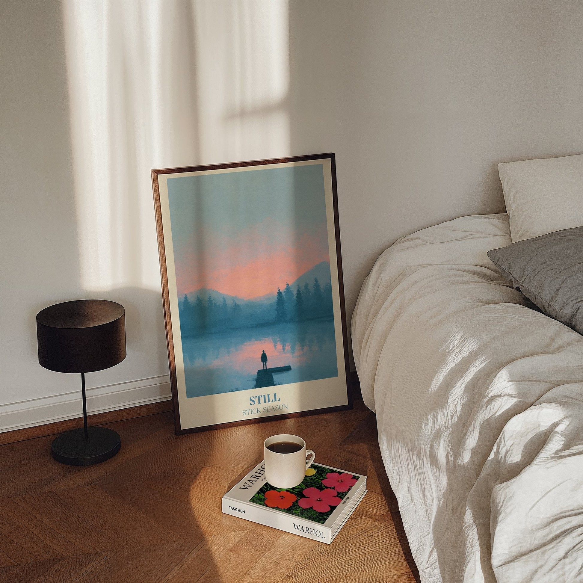 Still lyric wall art print inspired by Noah Kahan in a frame