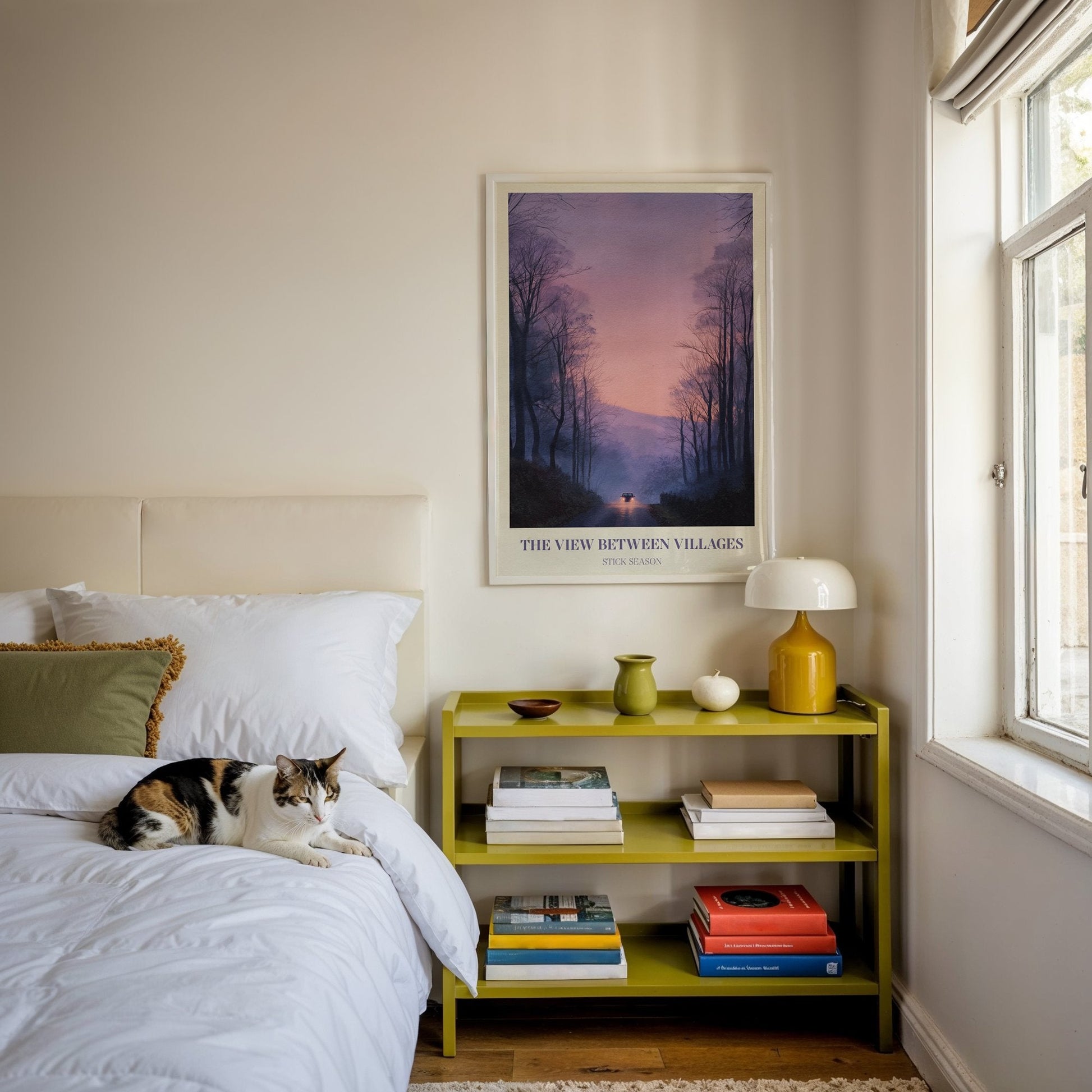 The View Between Villages lyric wall art print inspired by Noah Kahan in a frame