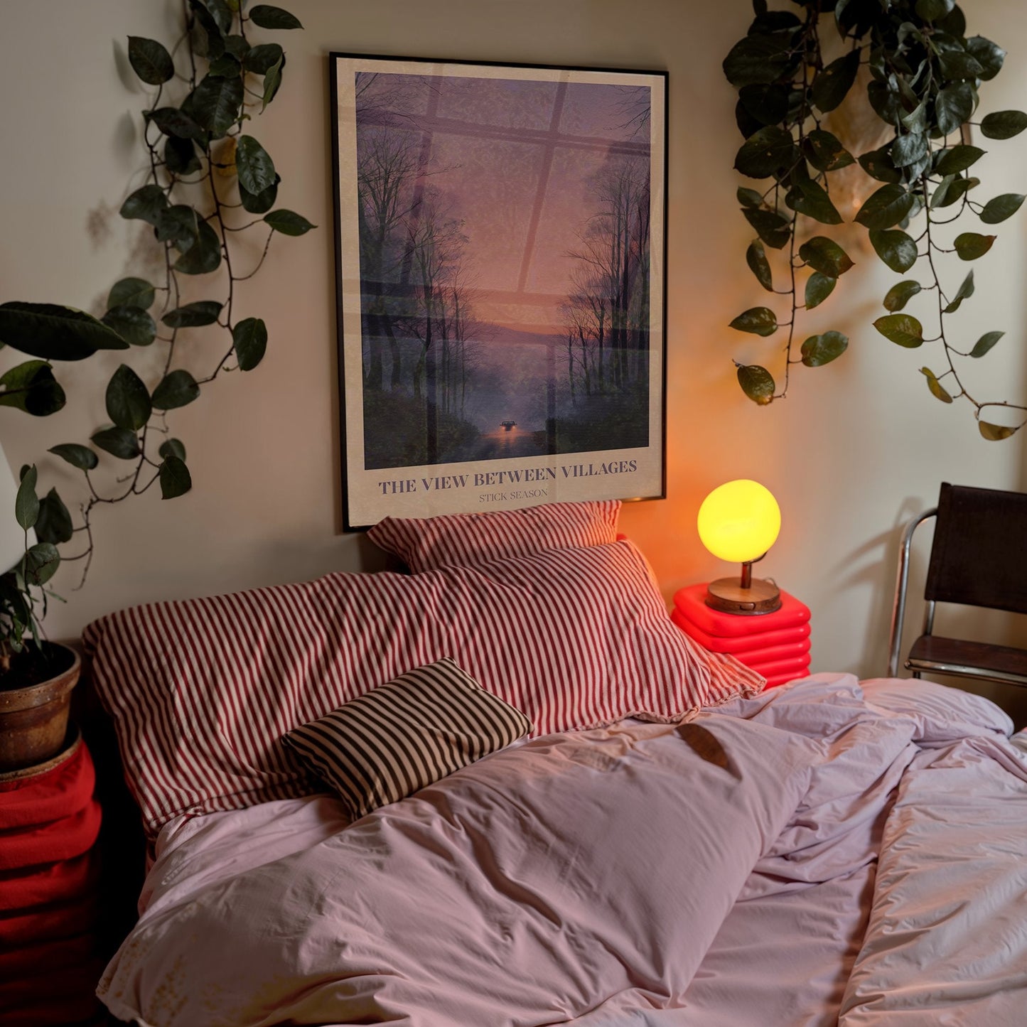 The View Between Villages lyric wall art print inspired by Noah Kahan in a frame